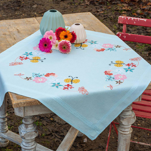 Vervaco Double the Fun Spring Linens Stamped Cross-Stitch