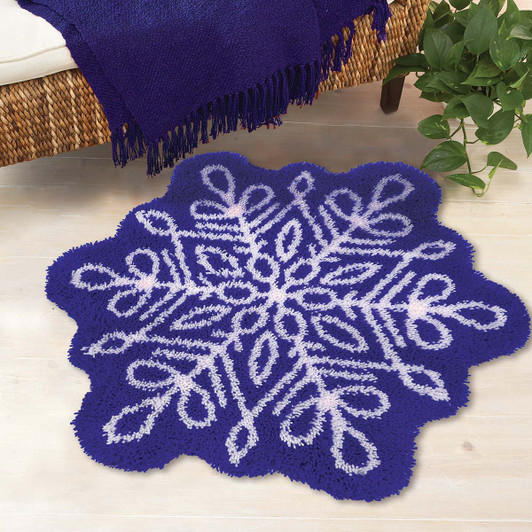 Herrschners Blue Snowflake Latch Hook Kit