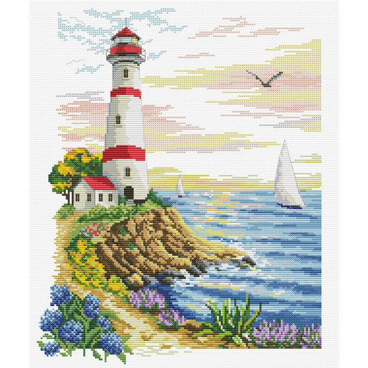 Needleart World Lighthouse Cape No Count Counted Cross-Stitch Kit Needleart World Lighthouse Cape No Count Counted Cross-Stitch Kit