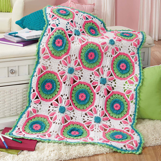 Herrschners Bursts & Blooms Baby Blanket Crochet Kit