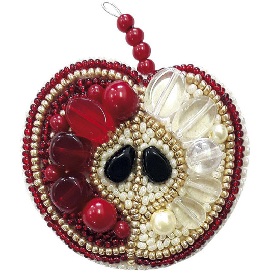 Vervaco Red Apple Brooch Beading Kit