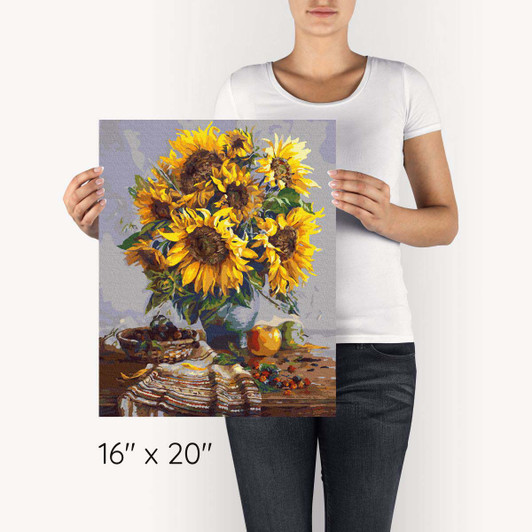 Adbrain Sunflowers in a Vase Paint by Number Kit Adbrain Sunflowers in a Vase Paint by Number Kit