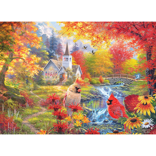 Rose Art Secluded Church in Fall Jigsaw Puzzle Rose Art Secluded Church in Fall Jigsaw Puzzle
