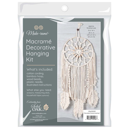 Solid Oak Mandala Dreamcatcher Macrame