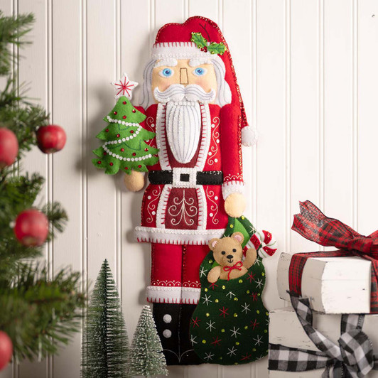 Bucilla Nutcracker Santa Wall Hanging Felt & Sequin Kit