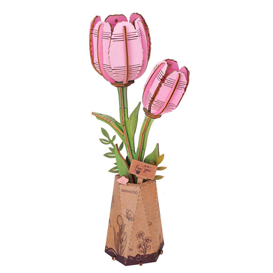 Robotime Pink Tulip Model - Wood