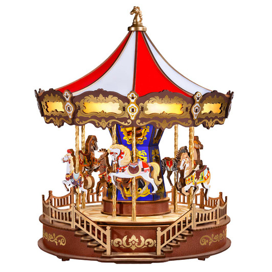 Robotime Classic Carousel Mechanical Music Box Model - Wood