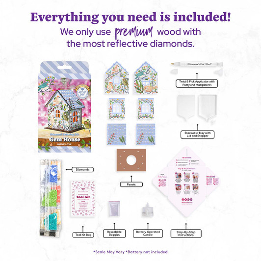 Diamond Art Club Birdie Love LED Gem House Diamond Painting Diamond Art Club Birdie Love LED Gem House Diamond Painting