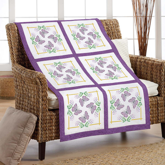 Herrschners Butterfly Tile Quilt Blocks Thread Kit