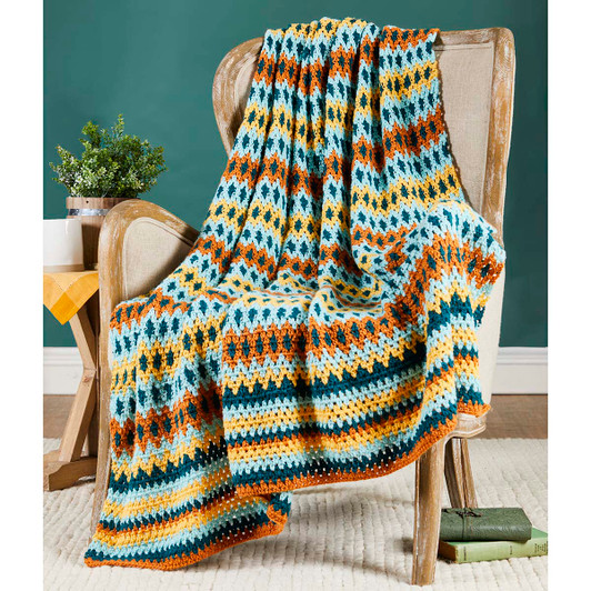 Herrschners Autumn Isles Throw Crochet Kit
