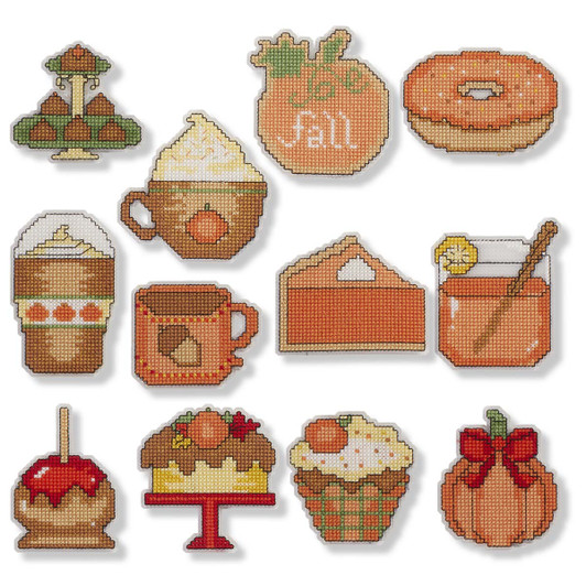 Herrschners Pumpkin Spice Ornaments Counted Cross-Stitch Kit