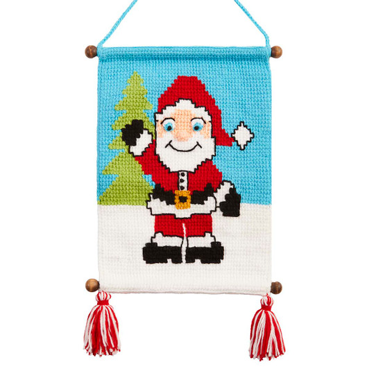 Herrschners Here Comes Santa Wall Hanging Yarn Pack