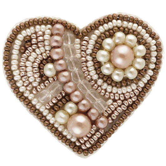 Vervaco Gingerbread Heart Brooch Beading Kit