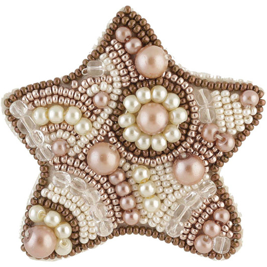 Vervaco Gingerbread Star Brooch Beading Kit