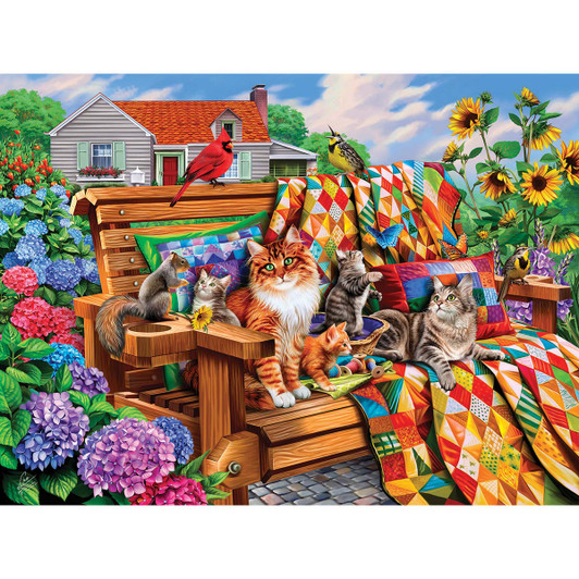 SunsOut Cats & Quilts Jigsaw Puzzle
