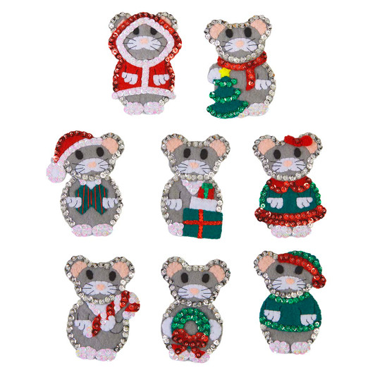 Herrschners Christmas Mice Felt & Sequin Kit Herrschners Christmas Mice Felt & Sequin Kit
