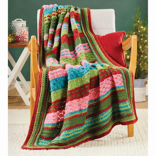 Herrschners Jingling Joy Sampler Throw Crochet Kit Herrschners Jingling Joy Sampler Throw Crochet Kit