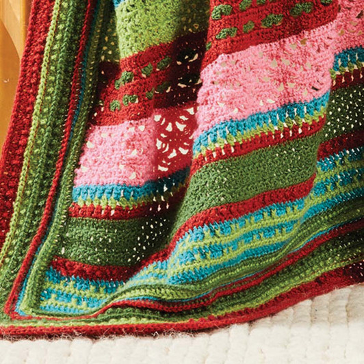 Herrschners Jingling Joy Sampler Throw Crochet Kit Herrschners Jingling Joy Sampler Throw Crochet Kit