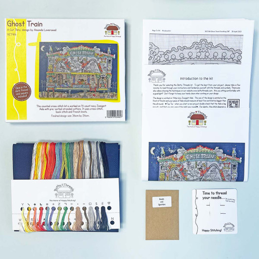 Bothy Threads Cut Thru' Ghost Train Counted Cross-Stitch Kit