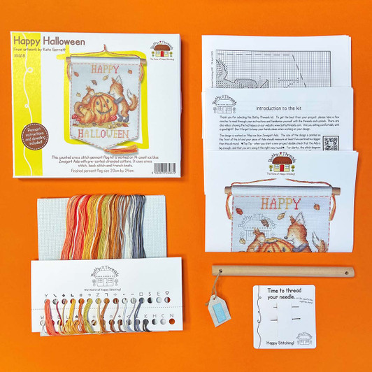 Bothy Threads Happy Halloween Pennant Flag Counted Cross-Stitch Kit