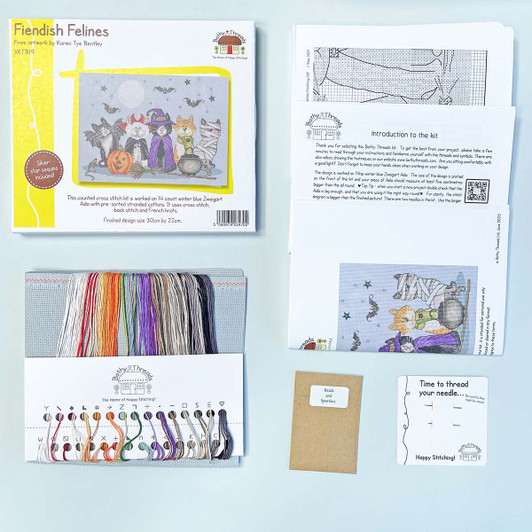 Bothy Threads Fiendish Felines Counted Cross-Stitch Kit