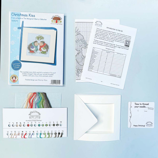 Bothy Threads Christmas Card - Christmas Kiss Counted Cross-Stitch Kit