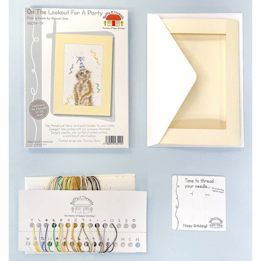 Bothy Threads On the Lookout for A Party Greeting Card Counted Cross-Stitch Kit