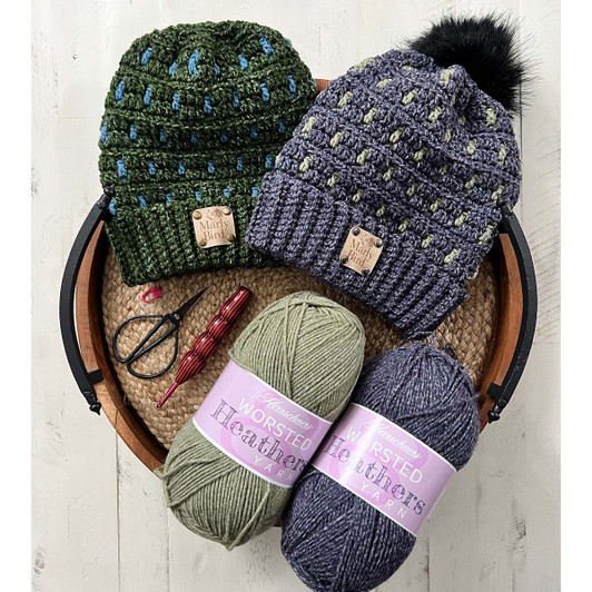 Herrschners Moonlit Path Mosaic Hats Crochet Kit
