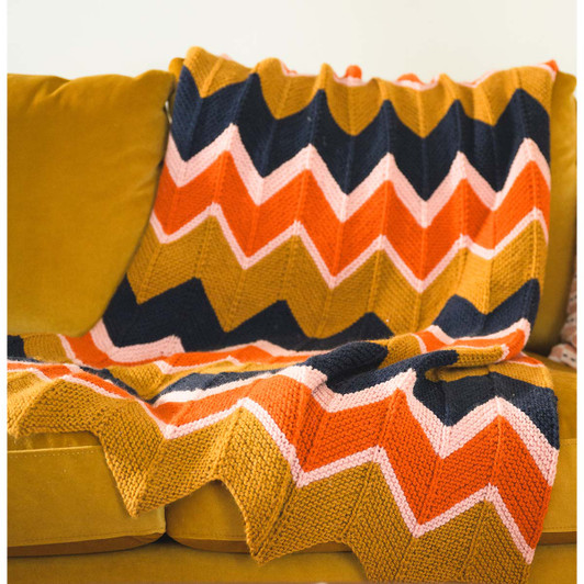 Lion Brand Reingold Ripple Afghan Knit Kit