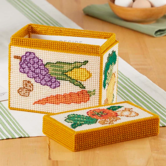 Herrschners Harvest Recipe Box Plastic Canvas Kit