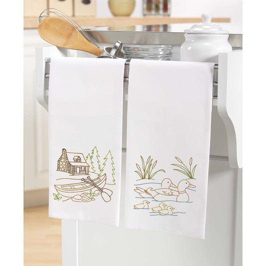 Aunt Martha's Northwoods Lodge Transfers & Tea Towel Pair Set Transfer Aunt Martha's Northwoods Lodge Transfers & Tea Towel Pair Set Transfer