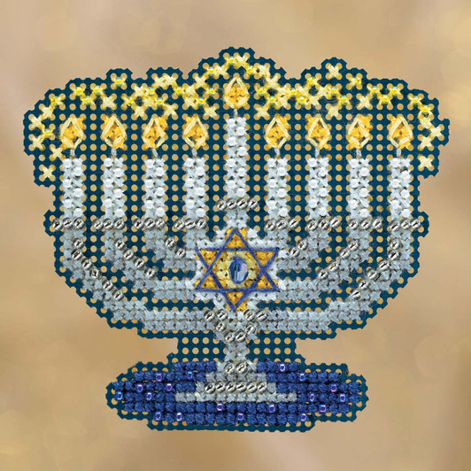Wichelt Imports, Inc. Menorah Ornament Counted Cross-Stitch Kit