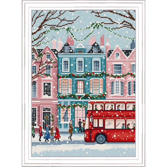 Letistitch London Snowfall Kit & Frame Counted Cross-Stitch