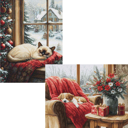 Luca-S Sleepy Christmas Set Counted Cross-Stitch Kit