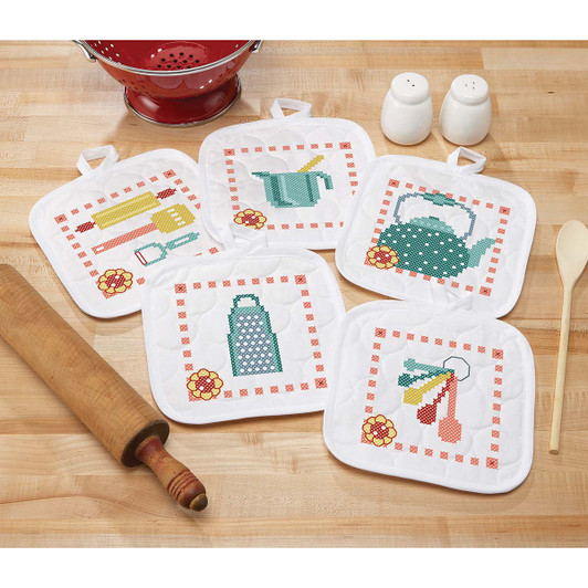 Retro Kitchen Pot Holders Thread Kit