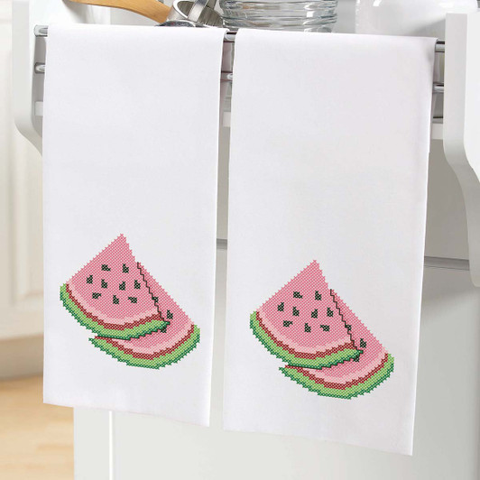Herrschners Sweet Summer Towel Pair- June Stamped Cross-Stitch