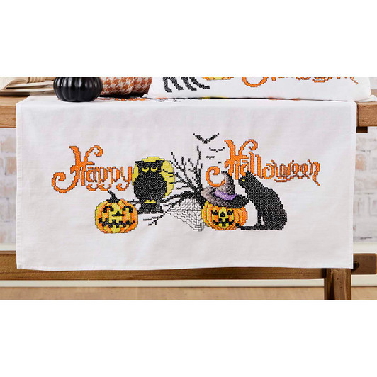 Herrschners Happy Halloween Table Topper II Stamped Cross-Stitch Kit