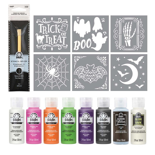 Plaid FolkArt Halloween Stencil & Paint Set