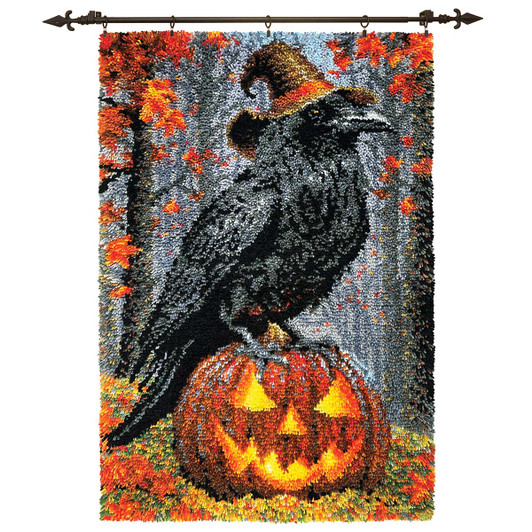 Herrschners Something Be Raven About Kit & Hanger Latch Hook Kit