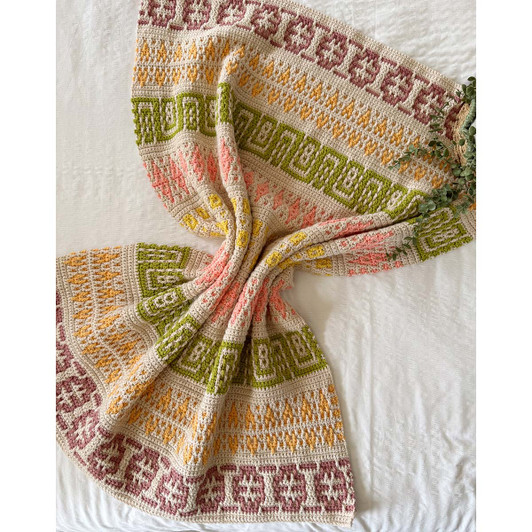 Herrschners Wildflowers Mosaic Blanket Crochet Kit