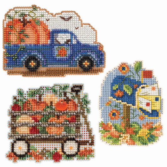 Wichelt Imports, Inc. Ready for Fall Ornament Set Counted Cross-Stitch Kit