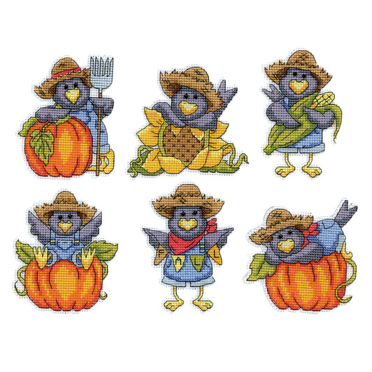 Design Works Harvest Crows Ornaments Counted Cross-Stitch Kit