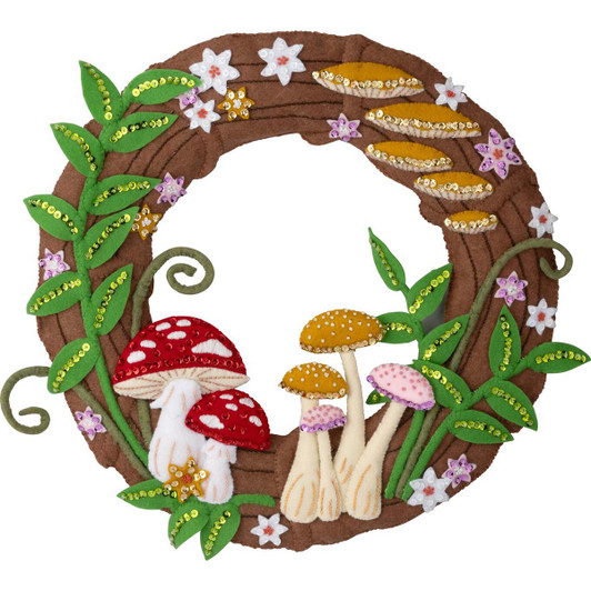 Bucilla Mushroom Magic Wreath Felt & Sequin Kit Bucilla Mushroom Magic Wreath Felt & Sequin Kit