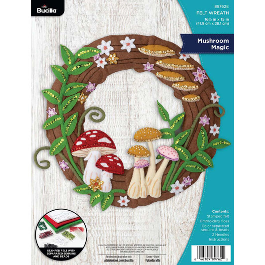 Bucilla Mushroom Magic Wreath Felt & Sequin Kit Bucilla Mushroom Magic Wreath Felt & Sequin Kit