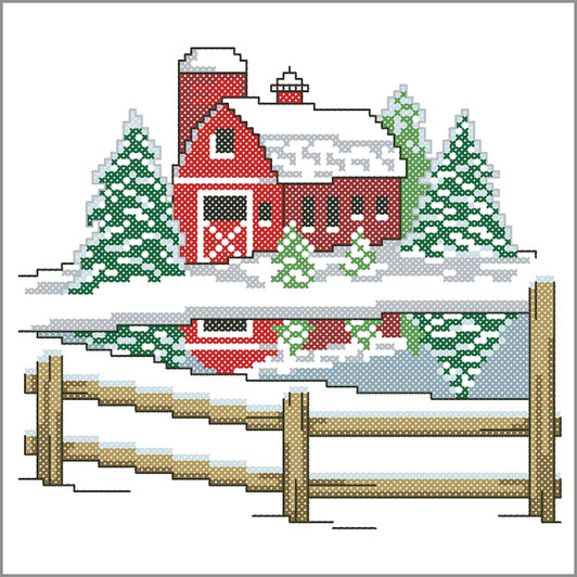 Winter Barn Quilt Blocks Thread Kit