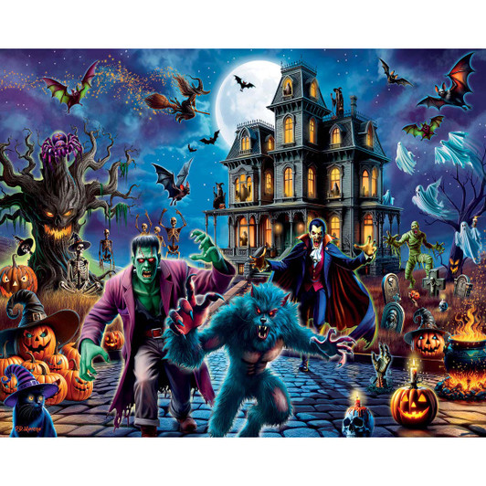 White Mountain Halloween Horror Jigsaw Puzzle