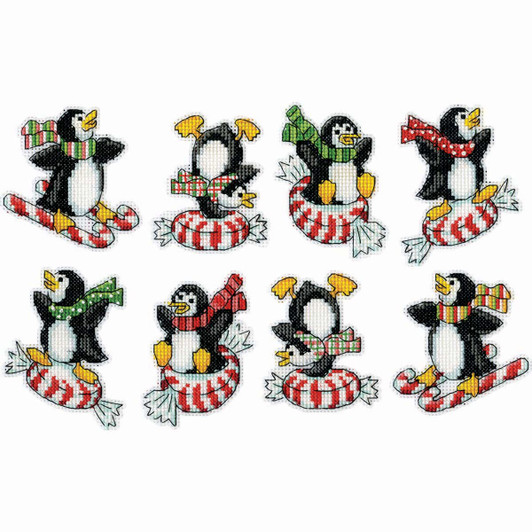 Design Works Peppermint Penguins Counted Cross-Stitch Kit