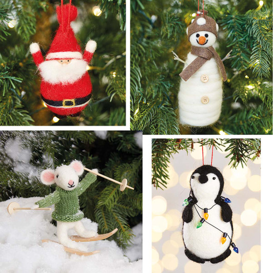 Wintertime Needle Felting, Set of 4 Needle Felting