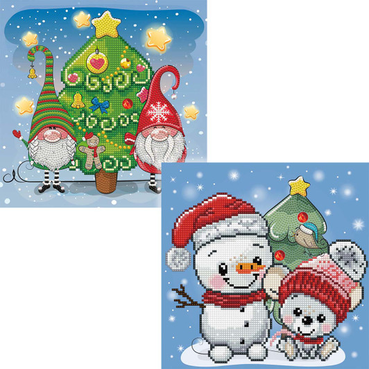 Diamond Dotz Christmas Elves & Baby Christmas Dotz Box, Set of 2 Diamond Painting