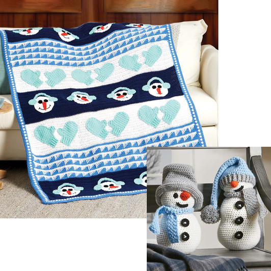 Herrschners Snowmen for Snow Days-Set of 2 Crochet Kit